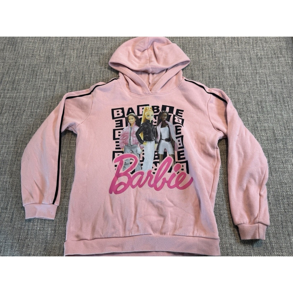 Barbie Pink Full‎ Zip Hoodie Sweatshirt Jacket Size Medium Pics Measurements